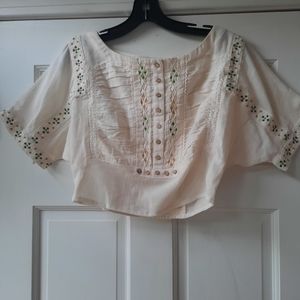 New Free People Embroidered Top. NWT
